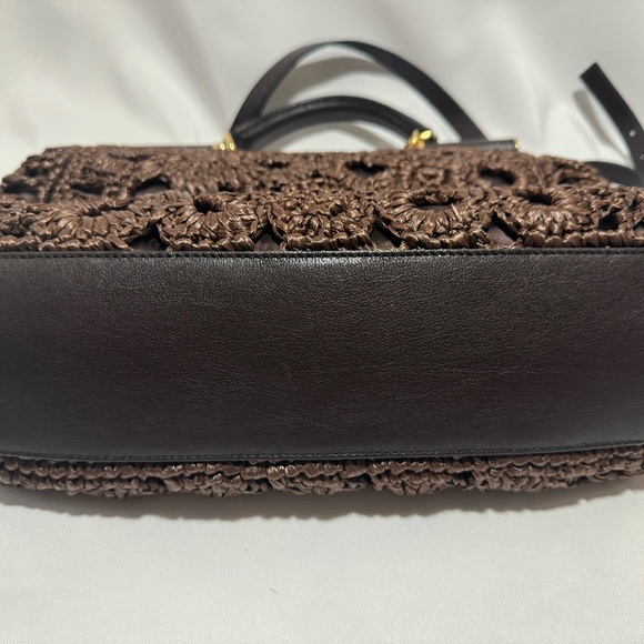 PRISTINE/Never Used-Dolce and Gabbana Rare Sicily Large Brown Raffia Handbag - Picture 6 of 13
